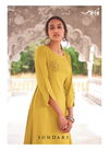 Jansi Sundari Latest Super Fine Modal Long Dress With Embroidery Kurti With Bottom Collection 